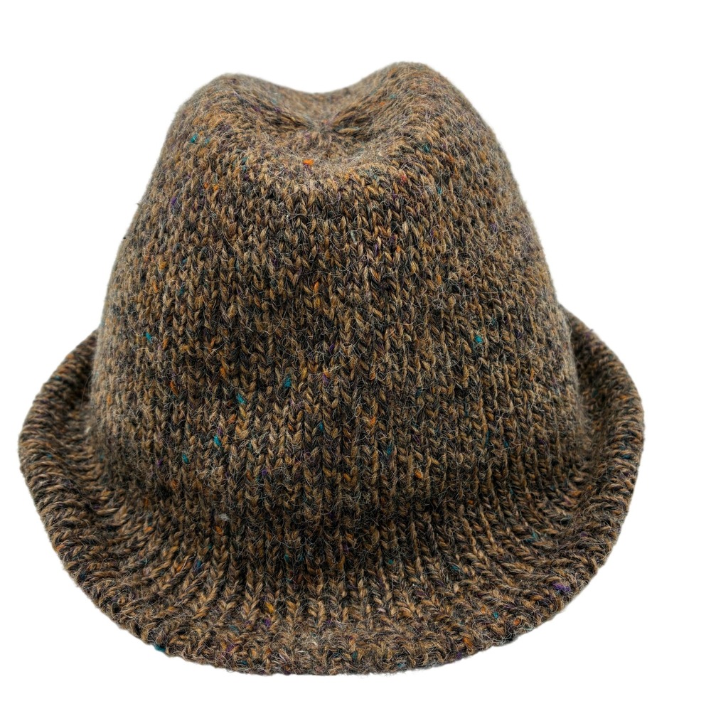 Vintage Lloyd‎ Brown Marled Wool Blend Bucket Hat Confetti Fleck Cloche Style